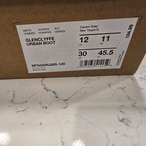 The North Face Men's Glenclyffe Urban Boots Cavern Grey / Taupe Size 12 US NEW - Picture 9 of 13